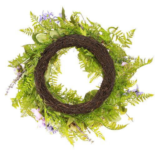 Floristik24 Couronne de fleurs artificielles avec couronne de vigne colorée H13cm Ø55cm