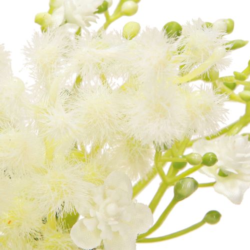 Article Couronne de fleurs mimosa artificielle crème blanc vert Ø25cm