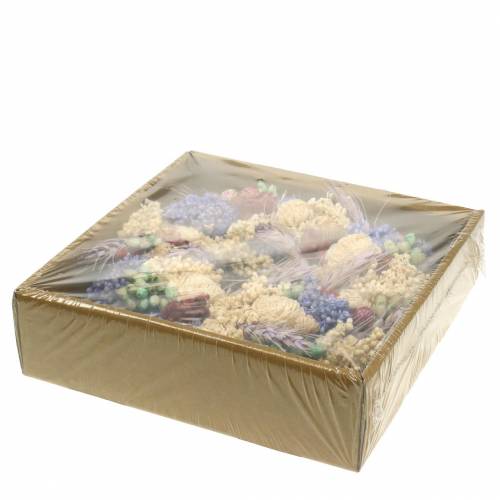Floristik24 Couronne décorative d'herbe sèche et de fleurs artificielles lilas Ø20cm