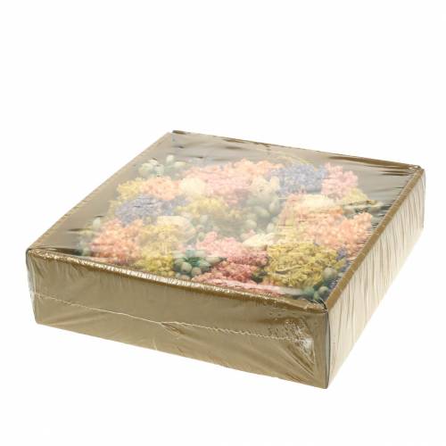 Floristik24 Couronne décorative d&#39;herbe sèche et de fleurs artificielles saumon 20cm