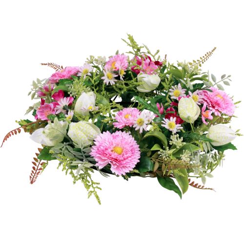 Floristik24 Couronne de fleurs couronne de porte artificielle printemps été Ø30cm H9cm