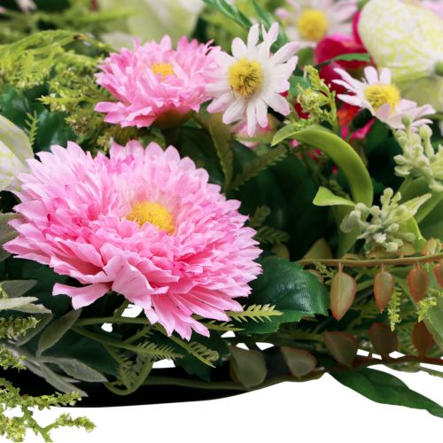 Floristik24 Couronne de fleurs couronne de porte artificielle printemps été Ø30cm H9cm