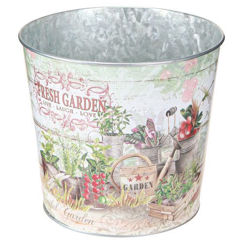 Floristik24 Petit pot de fleurs en métal coloré Fresh Garden H16cm 2pcs