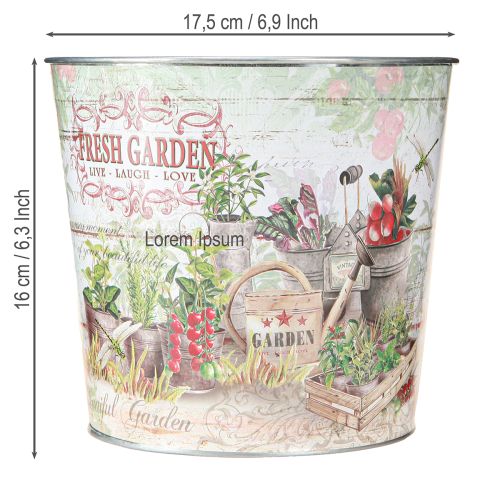 Article Petit pot de fleurs en métal coloré Fresh Garden H16cm 2pcs