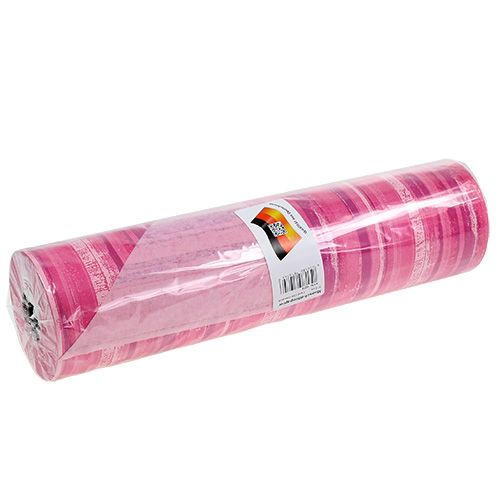 Article Papier fleur 37,5cm rayures roses 100m