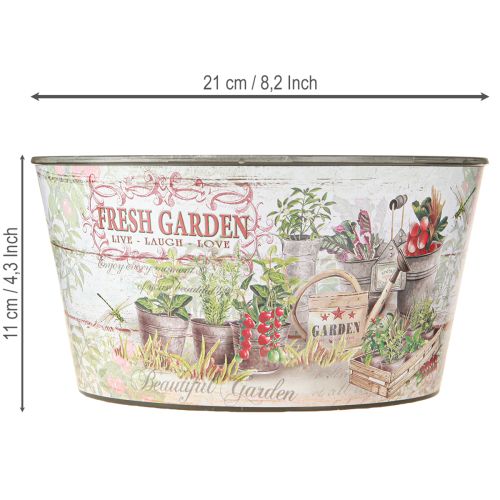 Article Coupe à fleurs vintage en plastique Fresh Garden coloré Ø21cm 2pcs