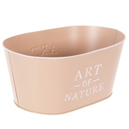 Coupe ovale en zinc, rose antique, pot de fleurs, 27 × 18 cm, H 12,5 cm | Floristik24.be