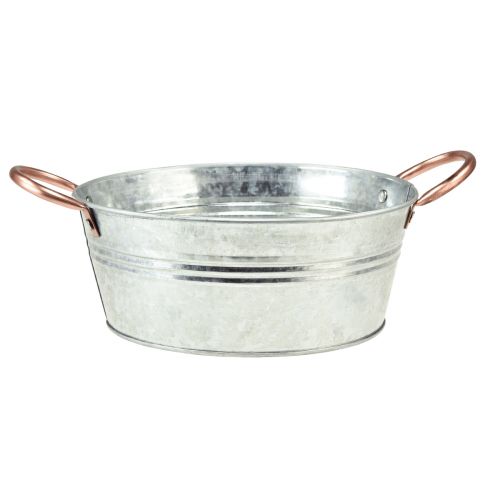 Floristik24 Bol à fleurs rond avec anses bol en métal Ø24cm H10cm