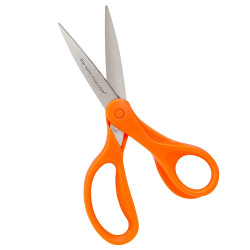 Article Ciseaux à fleurs avec dents en acier inoxydable en orange 20cm