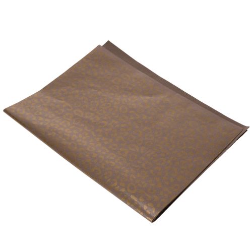 Tissu en soie à motif léopard floral marron résistant à l'humidité 50 x 75 cm, lot de 20 pièces