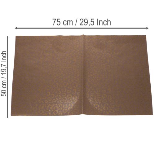 Tissu en soie à motif léopard floral marron résistant à l'humidité 50 x 75 cm, lot de 20 pièces | Floristik24.be