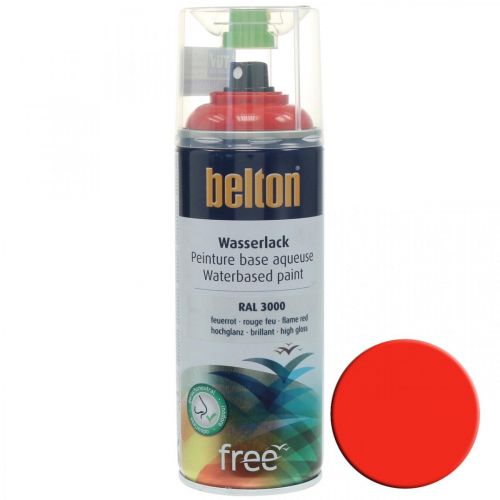 Vernis à l&#39;eau sans Belton rouge brillant couleur spray rouge feu 400ml