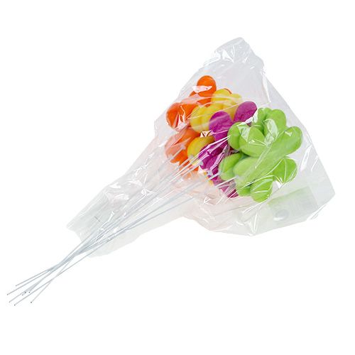 Article Bâtonnet de fleurs coloré floqué Ø8,5 cm 8 pcs