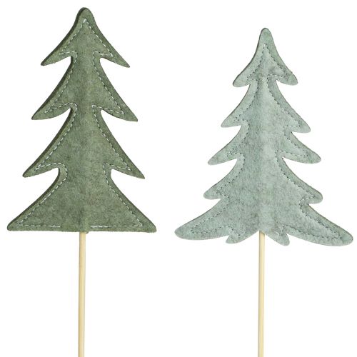Article Piquets de fleurs Déco sapin de Noël Feutre vert 11×3,5cm 6pcs