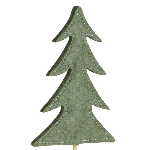 Article Piquets de fleurs Déco sapin de Noël Feutre vert 11×3,5cm 6pcs