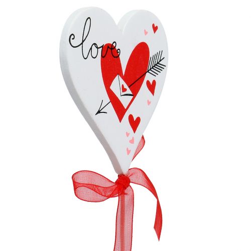 Article Bouchon fleur coeur blanc avec noeud 7cm 12 pcs