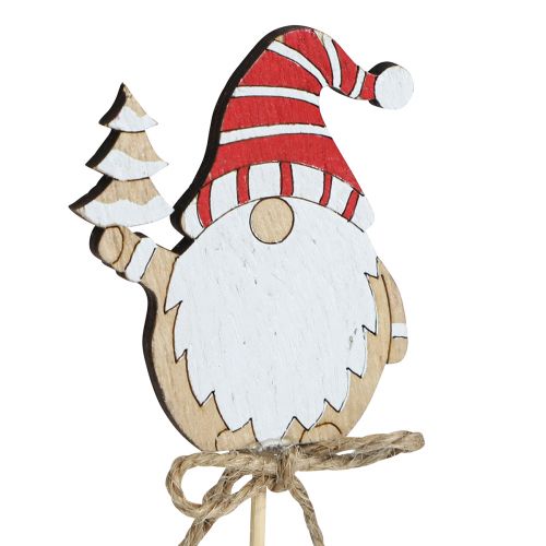 Article Piquets pour pots de fleurs en bois Nains de Noël 8cm 12pcs