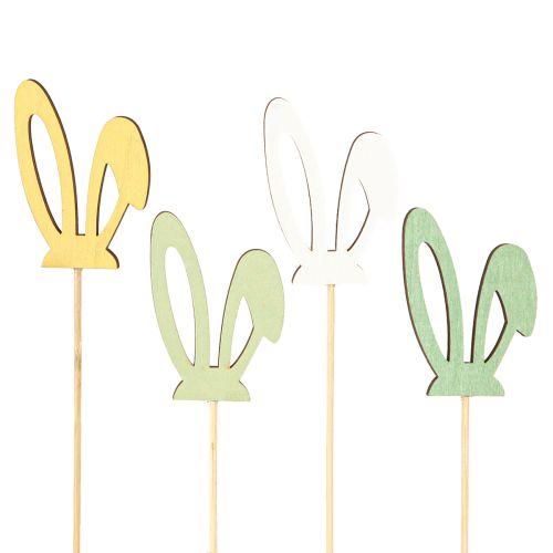 Article 16 piques de jardin déco Bois Oreilles de lapin Pâques 5×7cm