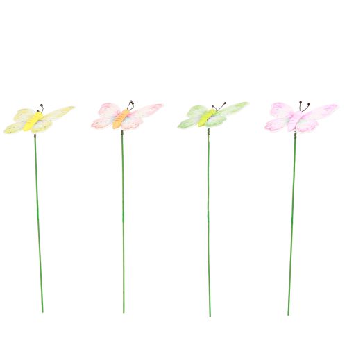 Article Bouchon de fleur papillon rose vert orange 8x5,5cm 16 pcs