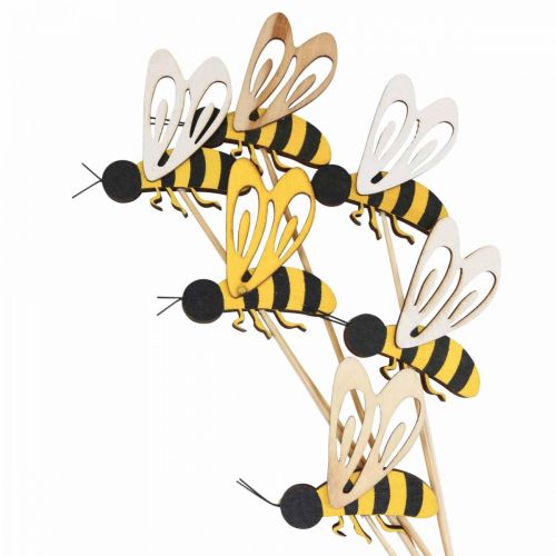 Floristik24 Bouchon fleur abeille bouchon déco bois décoration abeille 7cm 12pcs