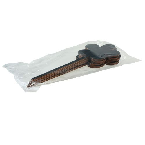 Article Bouchon à fleurs mini panneaux bois noir Ø10cm 6pcs