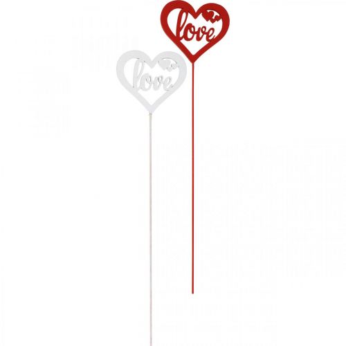 Article Bouchon fleur coeur rouge bouchon décoratif en bois Love 7cm 12pcs