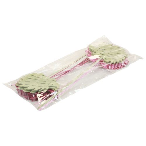 Floristik24 Bouchon de fleur bouchon décoratif en bois décoration hérisson couleur 10x7cm 18 pcs