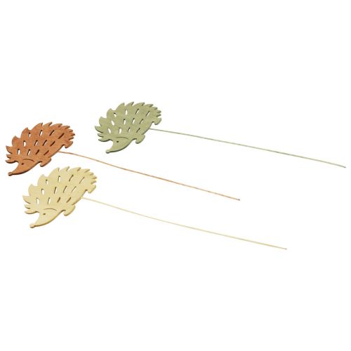 Article Bouchon de fleur bouchon décoratif en bois décoration hérisson coloré 10x7cm 18 pcs