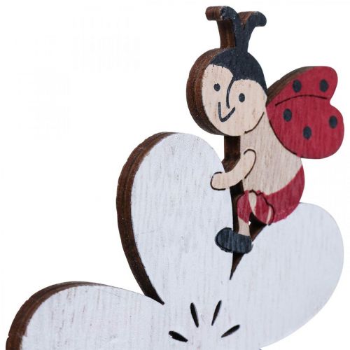 Floristik24 Bouchons de fleurs en bois coccinelle déco été décoration 8x10cm 9pcs