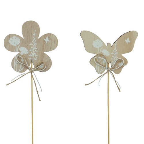 Floristik24 Bouchon à fleurs papillon en bois fleurs décoratives 9cm 12pcs