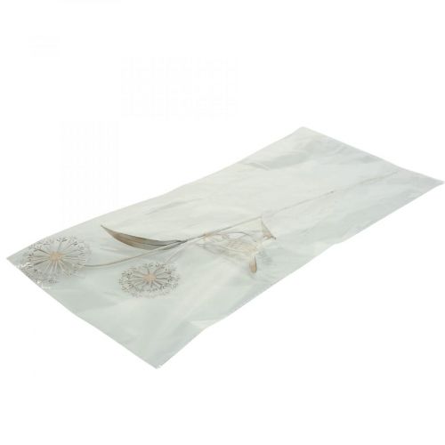 Article Piquet de fleurs déco métal Allium Oiseau Blanc 20×52cm