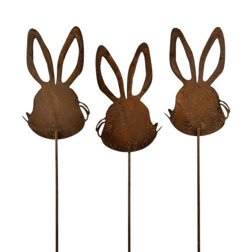 Bouchon de fleur décoration lapin rouille 7,5cm×11,5cm 6 pcs