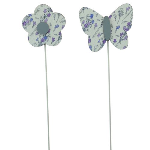 Floristik24 Bouchon de fleur papillon fleur bouchon décoratif bois 7cm 12pcs