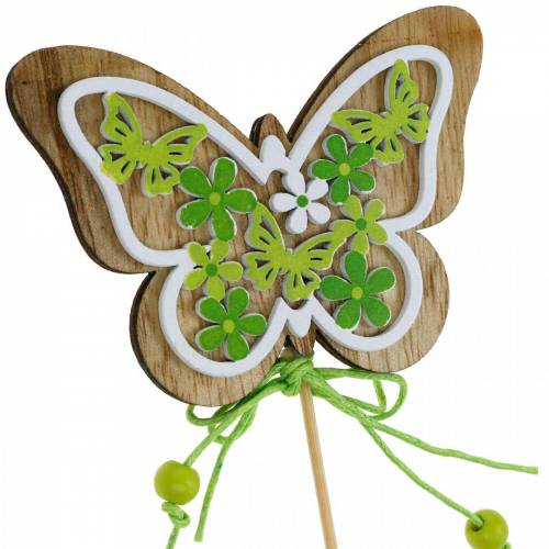 Floristik24 Bâton fleur papillon bois décoration printanière sur bâton 12pcs