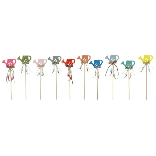 Floristik24 Bouchon de fleur arrosoir à pois bois décoratif 4,5×7cm 10pcs