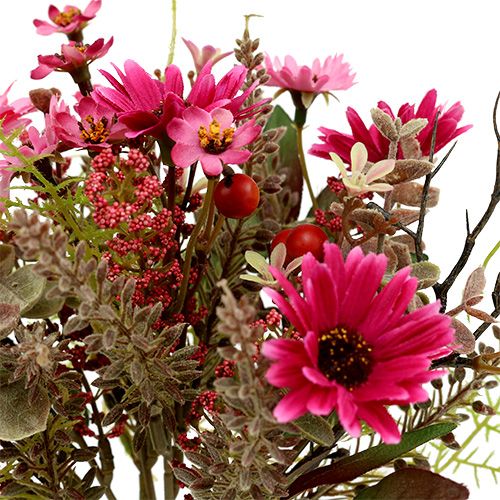 Floristik24 Bouquet de fleurs fuchsia avec baies Ø 20 cm H 24 cm