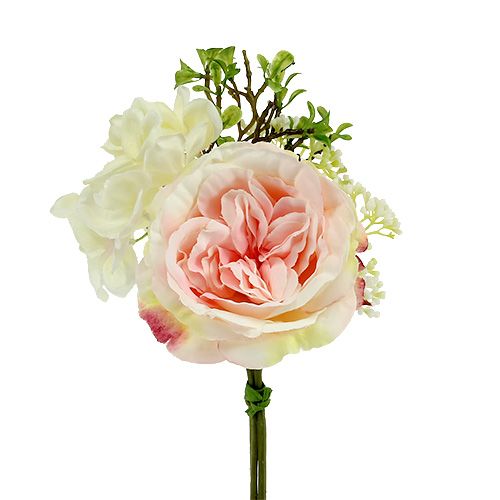 Floristik24 Mini bouquet de fleurs rose crème 20 cm