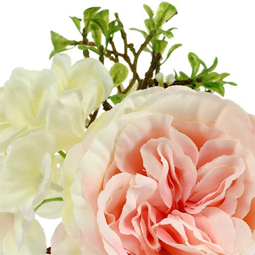 Article Mini bouquet de fleurs rose crème 20 cm