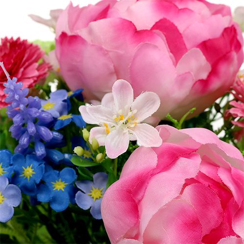 Floristik24 Bouquet de fleurs avec pâquerettes rose 23 cm