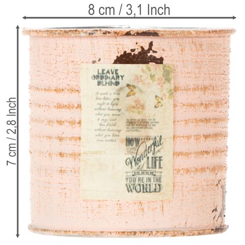 Article Pot de fleurs décoratif, motif saumon, boîte à herbes en métal, Ø8 cm, H7,5 cm