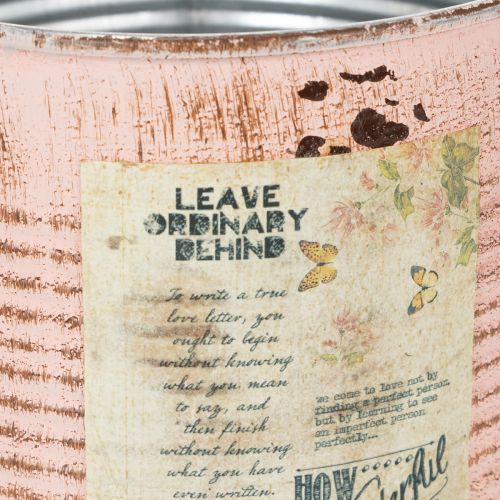 Article Pot de fleurs décoratif en métal saumon Ø15,5 cm H15 cm