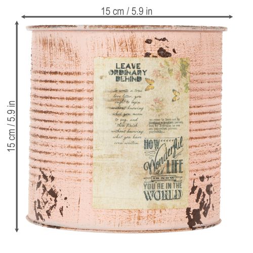 Article Pot de fleurs décoratif en métal saumon Ø15,5 cm H15 cm