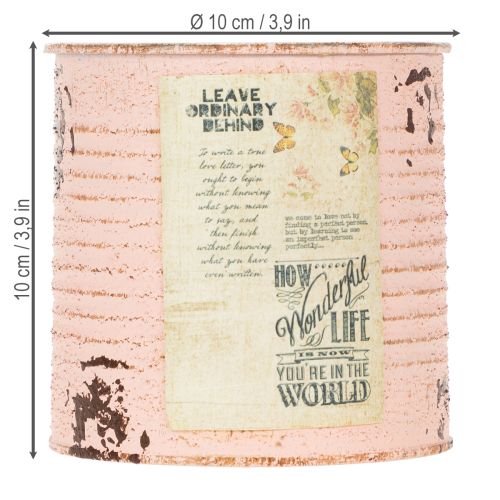 Article Pot de fleurs décoratif en métal saumon, décoration estivale Ø11cm H10.5cm