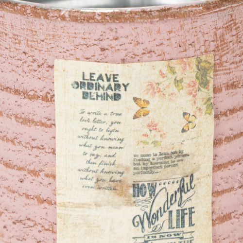 Article Pot de fleurs décoratif rond en métal antique rose, Ø8 cm H7,5 cm