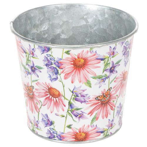Floristik24 Pot de fleurs, décoration printanière, jardinière, métal, Ø12cm, H10.5cm