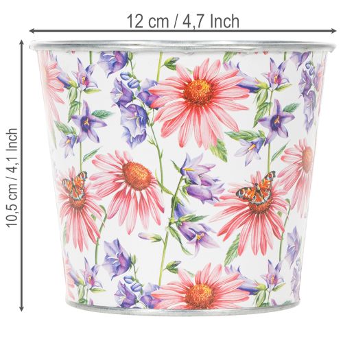Article Pot de fleurs, décoration printanière, jardinière, métal, Ø12cm, H10.5cm