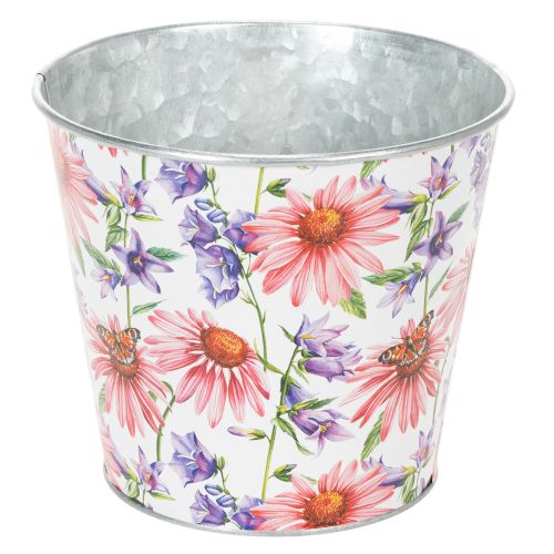 Floristik24 Pot de fleurs, décoration printanière, jardinière, métal, Ø14cm H12,5cm