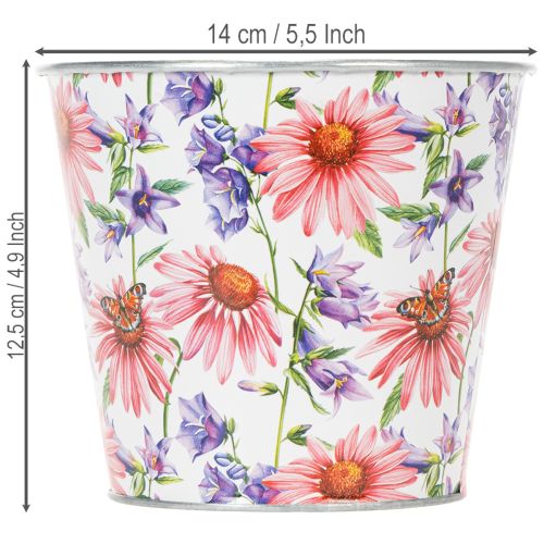 Article Pot de fleurs, décoration printanière, jardinière, métal, Ø14cm H12,5cm