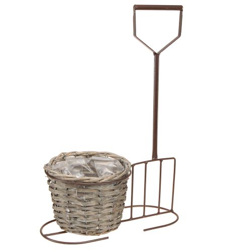 Floristik24 Pot de fleur outil de jardin décoratif marron Ø17,5cm H30cm