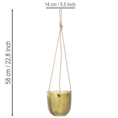 Pot de fleurs/lanterne suspendue en verre, violet/vert, 14 cm, lot de 2 | Floristik24.be